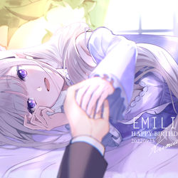 This is a pixiv picture whose title is エミリア誕生日2022.