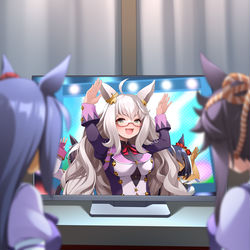 This is a pixiv picture whose title is 「アタシら全然画面に写ってないじゃん…」 「流石だな姉貴」.