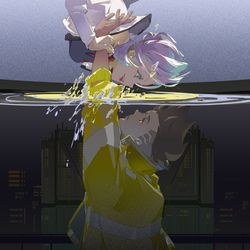 This is a pixiv picture whose title is 水中月.