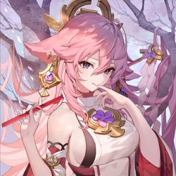 This is a pixiv picture whose title is 八重神子.