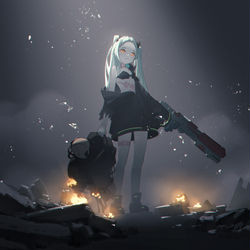 This is a pixiv picture whose title is don't be afraid.