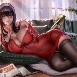 This is a pixiv picture whose title is Yor Forger（home dress）.