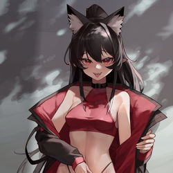 This is a pixiv picture whose title is 狼娘.