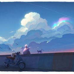 This is a pixiv picture whose title is 多云转晴.