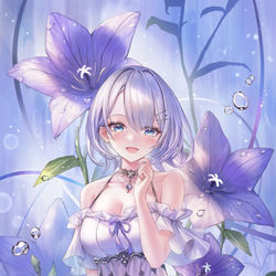 This is a pixiv picture whose title is 20220926 透明なキミと桔梗.