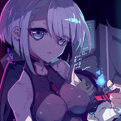 This is a pixiv picture whose title is 「Edgerunners」-Lucy.