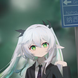 This is a pixiv picture whose title is 日绘，双马尾nahida.