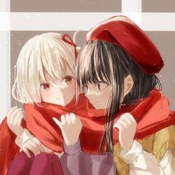 This is a pixiv picture whose title is 3日目、マフラー.