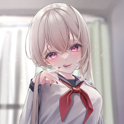 This is a pixiv picture whose title is いただきます.