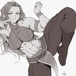 This is a pixiv picture whose title is Fighter girl.
