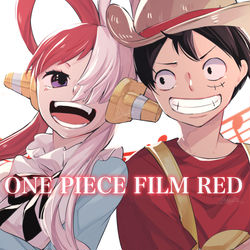 This is a pixiv picture whose title is 【ONE PIECE FILM RED】ウタ＆ルフィ.
