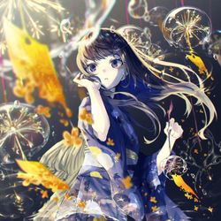 This is a pixiv picture whose title is 夏暮れる音に秋が香る.