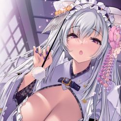 This is a pixiv picture whose title is メイドはあるじ様のお耳をおそうじ致します.