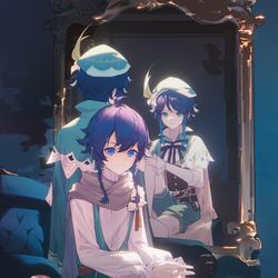 This is a pixiv picture whose title is 視覚迷路.