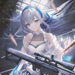 This is a pixiv picture whose title is 廃墟と錆びた銃声.