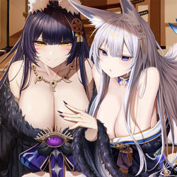 This is a pixiv picture whose title is Musashi & Shinano❤💓.