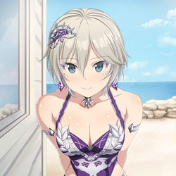 This is a pixiv picture whose title is 永遠に枯れぬ花デザイン水着.