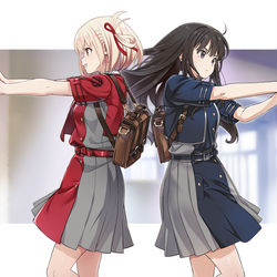 This is a pixiv picture whose title is Lycoris Recoil.
