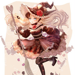 This is a pixiv picture whose title is ハロウィンのチョコレート魔女(背景なし版).