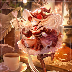 This is a pixiv picture whose title is お菓子の家のチョコレート魔女.