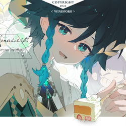 This is a pixiv picture whose title is 两周年贺图.