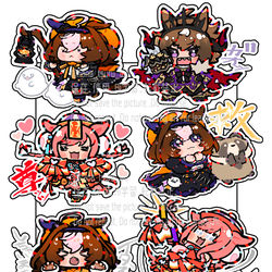 This is a pixiv picture whose title is ハロウィンのメイショウドトウとアグネスデジタルかわいい….
