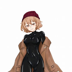 This is a pixiv picture whose title is コート脱ぎラバーさん.