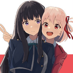 This is a pixiv picture whose title is リコリコ完結おめでとうございます🎊.