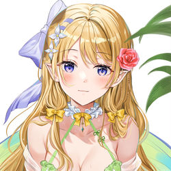 This is a pixiv picture whose title is エルフの羽休め💚.