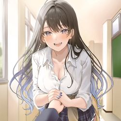 This is a pixiv picture whose title is 陽キャなカノジョは距離感がバグっている.
