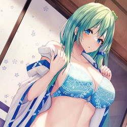 This is a pixiv picture whose title is お着替え早苗さん.