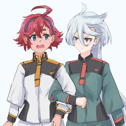 This is a pixiv picture whose title is 第１話観たので描いてみたスレッタとミオリネ.