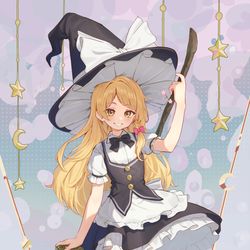 This is a pixiv picture whose title is 魔理ちゃん.