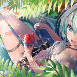 This is a pixiv picture whose title is 夏ミクさん！.