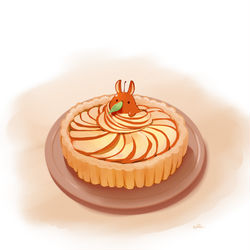 This is a pixiv picture whose title is りんごウサギのアップルタルト.