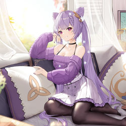 This is a pixiv picture whose title is 常服刻晴.