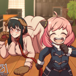 This is a pixiv picture whose title is Anya's New Dog.
