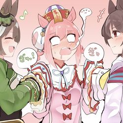This is a pixiv picture whose title is ダブル萌え袖握手されるデジたん.