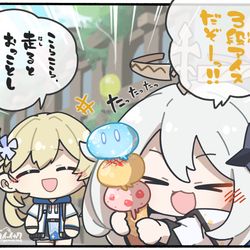 This is a pixiv picture whose title is 3段アイスの末路.