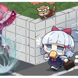 This is a pixiv picture whose title is いけません！遅刻遅刻！.