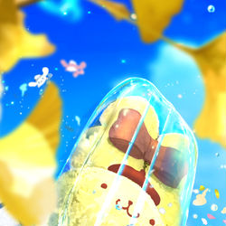 This is a pixiv picture whose title is 秋のプリン空をどうぞ召し上がれ.