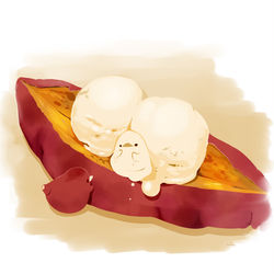 This is a pixiv picture whose title is 焼き芋バニラアイス.