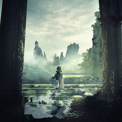 This is a pixiv picture whose title is 人類最後の1人として、天使から逃げながら滅びた世界を旅するゲーム.