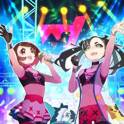 This is a pixiv picture whose title is アイドル・マリィ＆ユウリ withネズ.