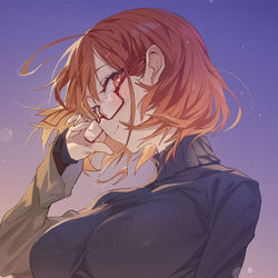 This is a pixiv picture whose title is 近視の姉.