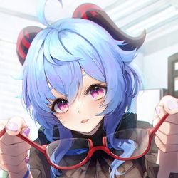 This is a pixiv picture whose title is 甘雨👓.