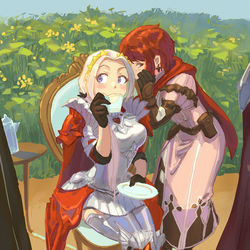 This is a pixiv picture whose title is Talking Secretly.