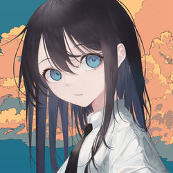 This is a pixiv picture whose title is 夕焼け.