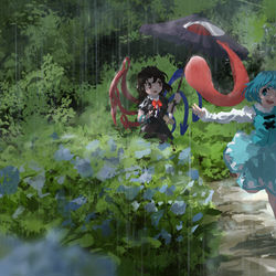 This is a pixiv picture whose title is 雨の日.