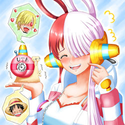 This is a pixiv picture whose title is ウタと寝る前の電伝虫.